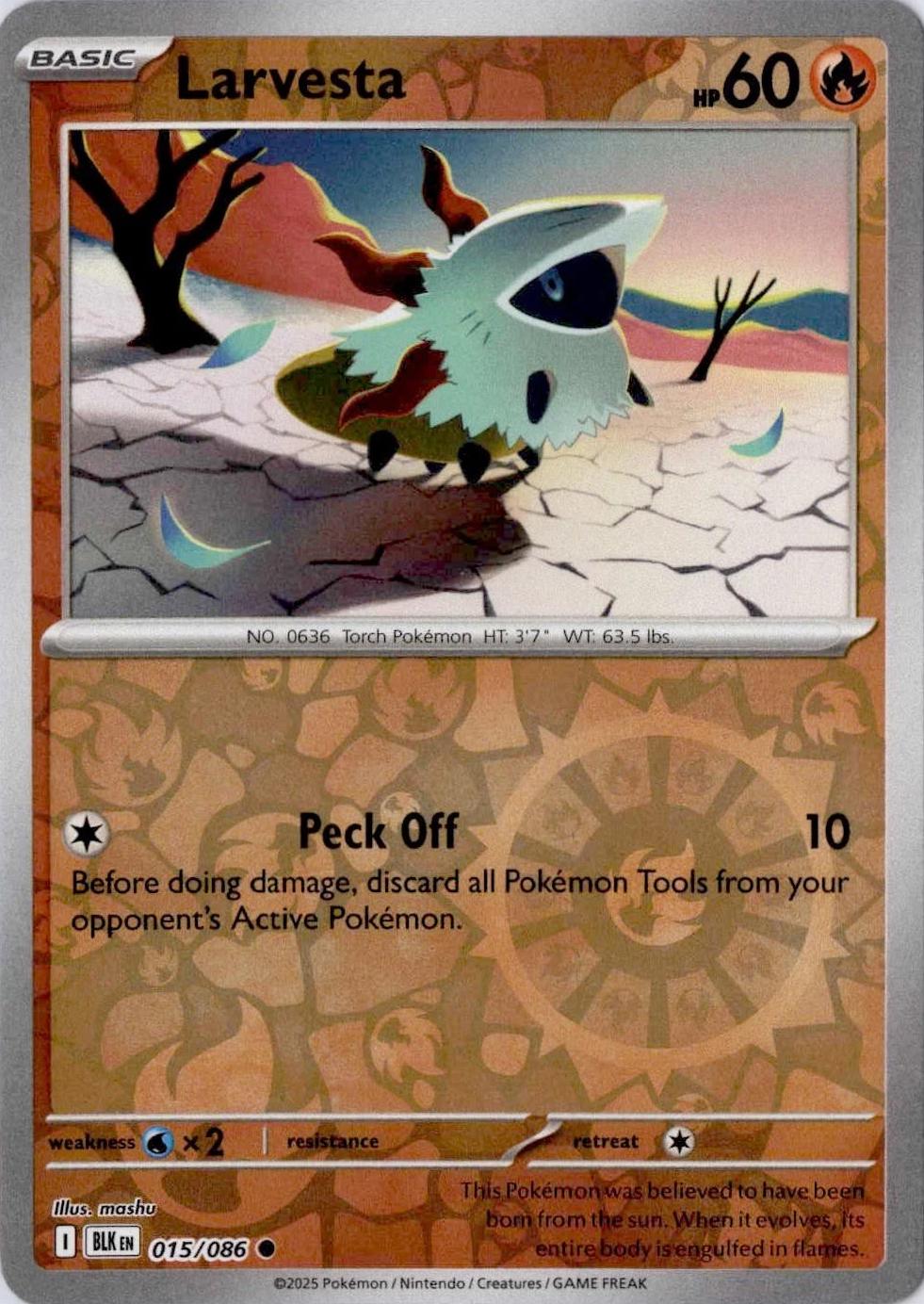 Black Bolt Larvesta [Reverse] Pokémon card